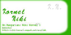 kornel niki business card